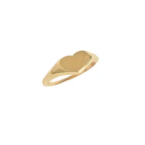 Gemnel חם האחרון פליז קלאסי מעדן נשים תכשיטי 18k זהב בציפוי מעדן פטיט לב טבעת חותם