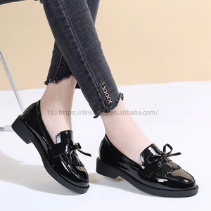 New Styles Ladies Fashion Bowknot Flat <b>Shoes</b> Comfortable on PU Leather Casual Ballet Flats Loafers for Women - Product Image 2