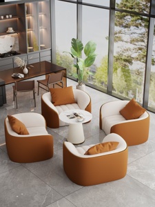 <b>Bamboo</b> Business Reception Light Luxury Modern Sofa Coffee <b>Table</b> Set for Hotel Lobby Office Guest Receiving Negotiation - Product Image 2