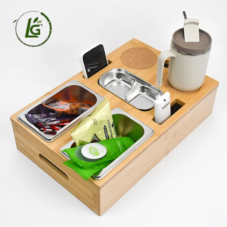 Legend alta calidad couchbar organizador consola brazo bandeja posavasos Caddy bambú sofá portavasos bandeja