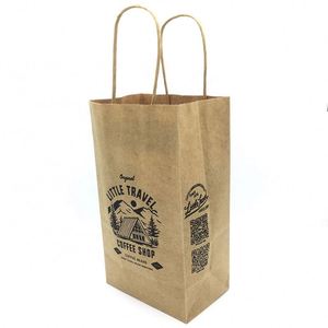 Take Away <b>Small</b> Shopping <b>Bag</b> Gift <b>Bag</b> Manufacturer 4 <b>Sides</b> Kraft Paper Coffee <b>Bag</b> - Product Image 3
