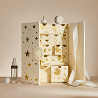 Boîte cadeau de Noël personnalisée, chocolat imprimé, maquillage, emballage magnétique de luxe, calendrier de l'avent de 24 jours