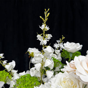 Boule de fleurs artificielles réalistes en soie (rose et hortensia) bleu et blanc pour centre de table, décorations pour la maison, les mariages et la rentrée scolaire - Product Image 4