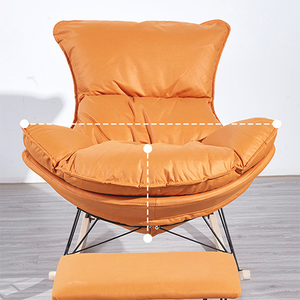 Sillón Reclinable de Tela Estilo Nórdico, Sillón Mecedora Casual con Pedal para Dormitorio, Sala de Estar, Apartamento Individual, para Hoteles - Product Image 6