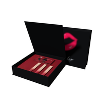 Coffret cadeau magnétique en papier rose personnalisé de luxe pour kit de gloss à lèvres, emballage pour ensemble de rouges à lèvres