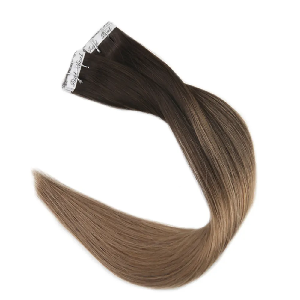 Remy ombre en stock cabello humano doble dibujado virgen cutícula alineada cinta en extensiones de cabello 100 cabello humano