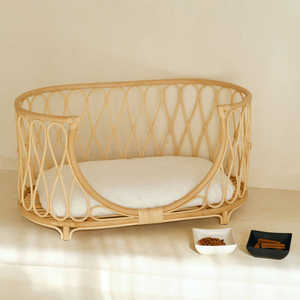 Cesta de ratán para mascotas perros y gatos cama casa - Product Image 2
