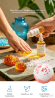 Bombes de bain vegan de luxe faites à la main, parfum longue durée, coffret cadeau multi-parfums, explosion de fleurs séchées, odeur fraîche, utilisation spa à domicile