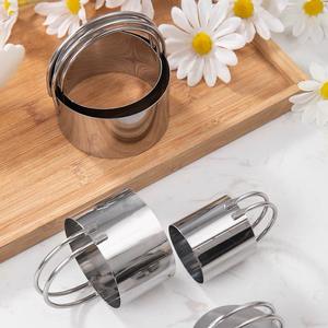 Stainless Steel Round <b>Cake</b> Mold Set 5 Pieces Baking Tools Cylinder Shape Multi Size Cookie <b>Cutter</b> - Product Image 1