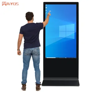 Floor Standing 55 Inch Android Video Lcd Advertising Player Kiosk Vertical Totem Digital Touch Screen Display
