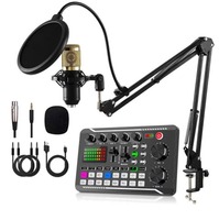 Microphone à condensateur professionnel Vason F998, carte son V8, interface audio, métal, réponse en fréquence 20Hz-20kHz, diffusion en direct