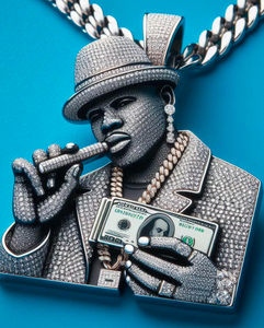 Personalizado 9K-18K oro 3D <span class=keywords><strong>Avatar</strong></span> colgante-CVD helado personalizado, Y2K Metaverse Hip Hop joyería - Product Image 2