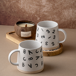 Tasses en céramique symbole mathématiques et musique, verres en porcelaine avec tirages de chiffres et de notes, tasses créatives pour la maison - Product Image 5
