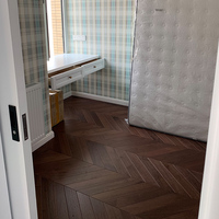 Suelo de Madera Chevron de Nogal Negro Americano, Parquet Chevron de Madera de Teca de Birmania, 45-60 Grados