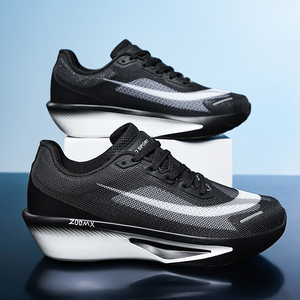 Luxury Mens Marathon Racing Shoes Breathable Mesh Upper Carbon Plate PU Anti Slip Sole Large Size Speed <strong>Running</strong> Shoes - Product Image 1