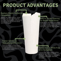 Vaso de Papel Biodegradable de Doble Pared sin Tapa, Ligero, Portátil, Desechable, Cero Plástico, para Café y Comida para Llevar