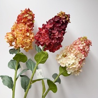 Grosir Asli sentuh Pagoda Hydrangea lateks hijau biru Hydrangeas buatan Hortensia bunga untuk pernikahan Dekorasi Rumah