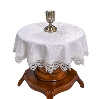 Nappe en dentelle blanche anti-poussière style méditerranéen, housse de table à café, couleur unie, moderne, écologique, lavable, pour usage domestique