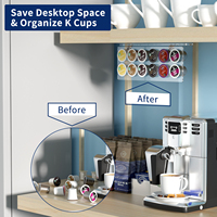 Organisateur de rangement de dosettes de café en acrylique, support mural sous l'armoire, support de dosettes de café pour tasses K