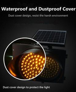 300 mm 400 mm an toàn đường bộ màu vàng <span class=keywords><strong>LED</strong></span> di động nhấp nháy tín hiệu giao thông năng lượng mặt trời Powered cảnh báo ánh sáng - Product Image 4