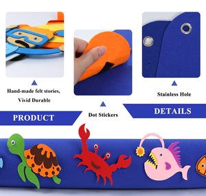 Jouets éducatifs Montessori en feutre pour animaux, tableau d'histoires pour tout-petits, histoires marines, développement de l'intelligence, design personnalisable - Product Image 5