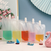 Emballages liquides rechargeables transparents pour jus, sachets à bec verseur debout