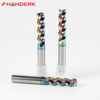 Jeu de fraises à rainurer en U professionnelles HANDERK, HRC55, 3 cannelures, hélice à 45 degrés pour fraisage CNC de l'aluminium, personnalisable ODM/OEM