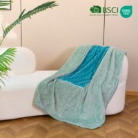 Ensemble couverture et oreiller pliables 2-en-1 personnalisés en flanelle, couverture douce et chaude en polaire arctique côtelée pour canapé et voyage