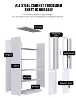 Armoire métallique autoportante minimaliste avec portes verrouillables - Rangement durable et ajustable pour chambre et villa