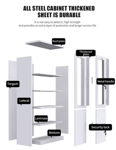 Lemari Pakaian Logam Minimalis Berdiri Sendiri dengan Pintu Terkunci-Penyimpanan yang Tahan Lama dan Dapat Disesuaikan untuk Penggunaan di Kamar Tidur dan Vila - Product Image 4