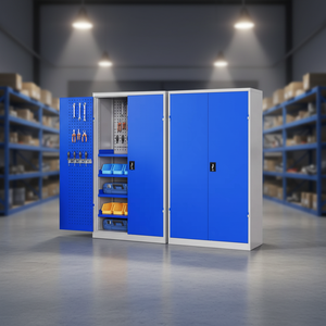 Armoire à outils en acier avec porte battante, grande capacité, pour atelier <span class=keywords><strong>de</strong></span> réparation, garage, armoire à outils en métal avec porte - Product Image 1