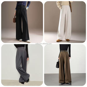 <span class=keywords><strong>Pantalon</strong></span> large décontracté taille haute rétro pour <span class=keywords><strong>femme</strong></span>, personnalisé, à la mode, printemps-été, avec poches, grandes tailles - Product Image 6