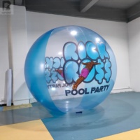 Ballon de plage gonflable géant en PVC transparent avec logo personnalisé imprimé, grand ballon gonflable transparent pour fêtes et événements au bord de la piscine