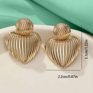 Pendientes Largos de Mujer, Elegantes y Modernos, Chapados en Oro, Diseño Geométrico Simple, Versátil y Creativo, Estilo Europeo Americano - Product Image 6