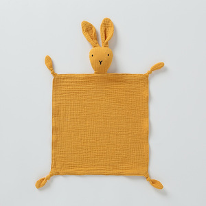 Nouveau-né enfant écologique bébé dormir lapin emballage jouet coton gaze rides tissu tricoté mouchoir serviette carré maison - Product Image 5