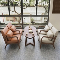 Ensemble table et chaises de café rétro, mobilier de restaurant en cuir, usage commercial, banquette 6 places pour salon de thé, bar, lounge, salle d'attente