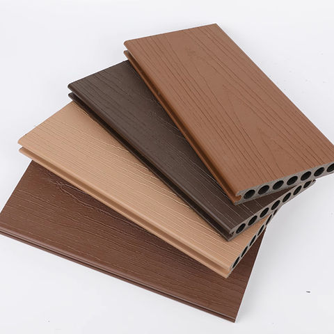 Interlocking WPC Floor Tiles Outdoor Solid Teak Wood Plastic Composite Decking for Garden Pool Terrace Easy Install