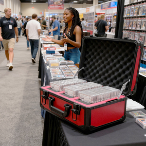 Tùy chỉnh 3 hàng sang trọng màu đỏ di động khung nhôm đồng xu phân loại thể thao giao dịch thẻ ngc BGS hiển thị lưu trữ hộp slab trường hợp - Product Image 4