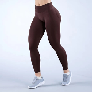 All'ingrosso pantaloni da Yoga a vita alta e asciugatura rapida da corsa senza cuciture pantaloni da Yoga in tinta unita da Fitness attillati da donna - Product Image 6