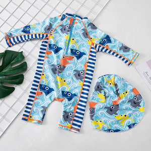 <span class=keywords><strong>Maillot</strong></span> <span class=keywords><strong>de</strong></span> <span class=keywords><strong>bain</strong></span> une pièce pour enfants <span class=keywords><strong>de</strong></span> 1 à 8 ans, en polyester à séchage rapide, imprimé requin, protection solaire, adapté aux garçons - Product Image 3