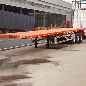 Remorque de transport de conteneurs lourds Vercoe 30 40 60 tonnes 2/3/4 essieux, plateau plat pour conteneurs 40FT 20FT, semi-remorque plateau - Product Image 3