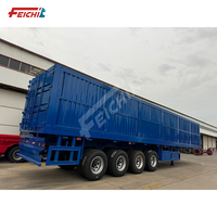 Nouveau conteneur de marchandises entièrement fermé à 4 essieux boîte sèche semi-remorque 60 tonnes conteneur de marchandises en acier van semi-remorque camion-remorque