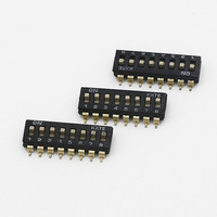 Venta Directa de Fábrica, Interruptor DIP/SMT ZBBM-02 Negro, Montaje en Superficie, Chapado en Oro, Paso de 2.54 mm, IP20, CA 2000V, 300mA, 2-12 Posiciones
