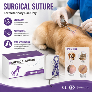 Suturas Quirúrgicas Veterinarias Absorbibles PGA PDO Catgut <span class=keywords><strong>PDS</strong></span> PGLA, Suturas Veterinarias de Polidioxanona Dexon con Agujas - Product Image 3