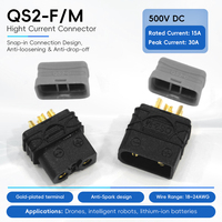 Connecteur anti-étincelles à courant élevé QS2 F M 15A, plaqué or, en cuivre, mâle-femelle, pour batterie lithium et petits équipements électriques