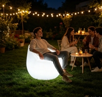 Fauteuil LED d'extérieur étanche, design moderne, multicolore, rechargeable, en PE, pour ferme, bord de piscine, yacht, salon
