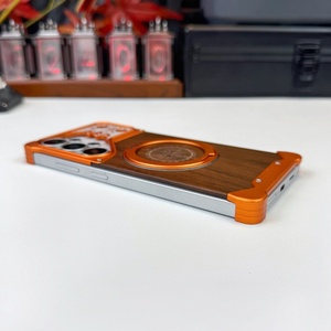 Étui de téléphone magnétique en métal avec panneau arrière en bois de noyer personnalisé pour Samsung S26 S22 S23 S24 S25 Ultra avec protection à 360° °   Housse antichoc pour support - Product Image 6