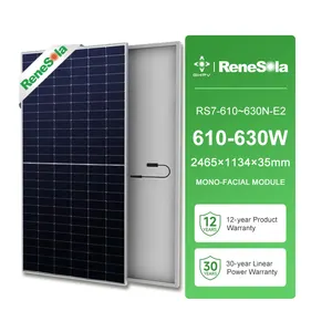 Renesola Solarpanels RS7-610~630N-E2 halbzellen 610 W 615 W 620 W 625 W 630 W N-Typ zweiseitige Solarpanels