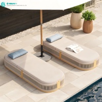Chaise longue d'extérieur élégante et contemporaine, structure en aluminium avec corde tressée, chaise longue élégante pour hôtel, complexe hôtelier, villa, bord de piscine