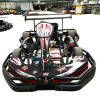 Go Kart de Carreras para Adultos con Motor de Gasolina y Tracción por Cadena, con Alerón Trasero, 45 km/h, para Entretenimiento en Pistas al Aire Libre